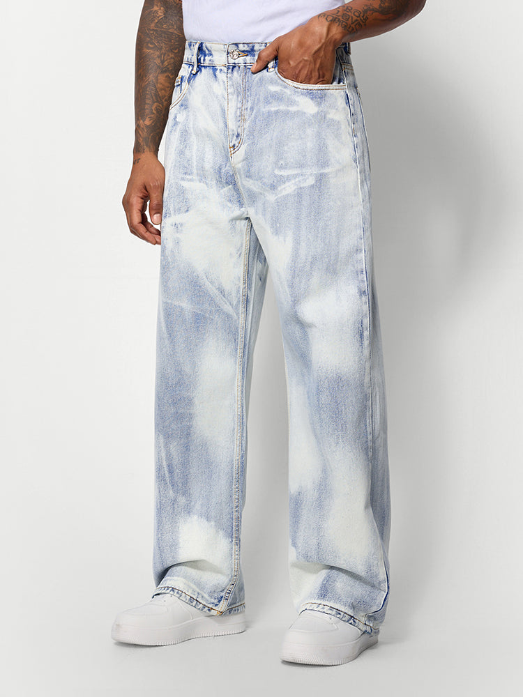 Gradient Dyed Washed Jeans