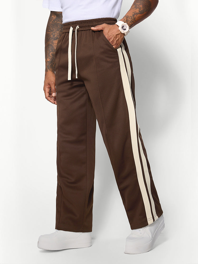 Brown Straight Leg Casual Pants