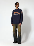 Reverse Weave Embroidered Sweatshirt