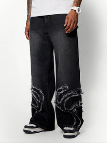 Distressed Fringe Jeans