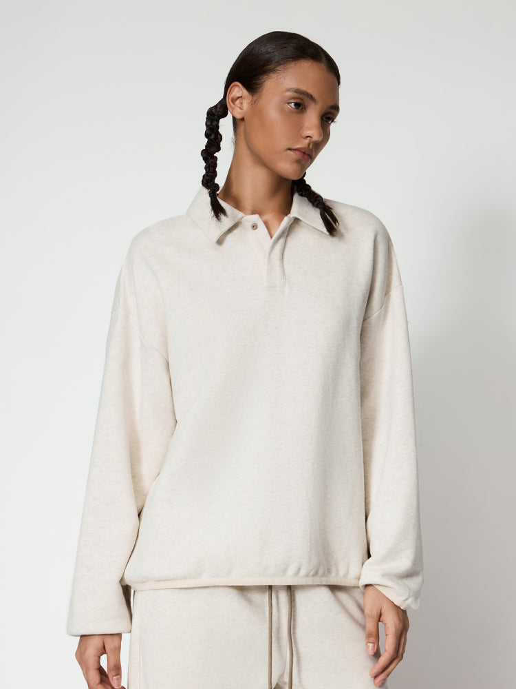 Fleece Oversized Polo sweatshirt