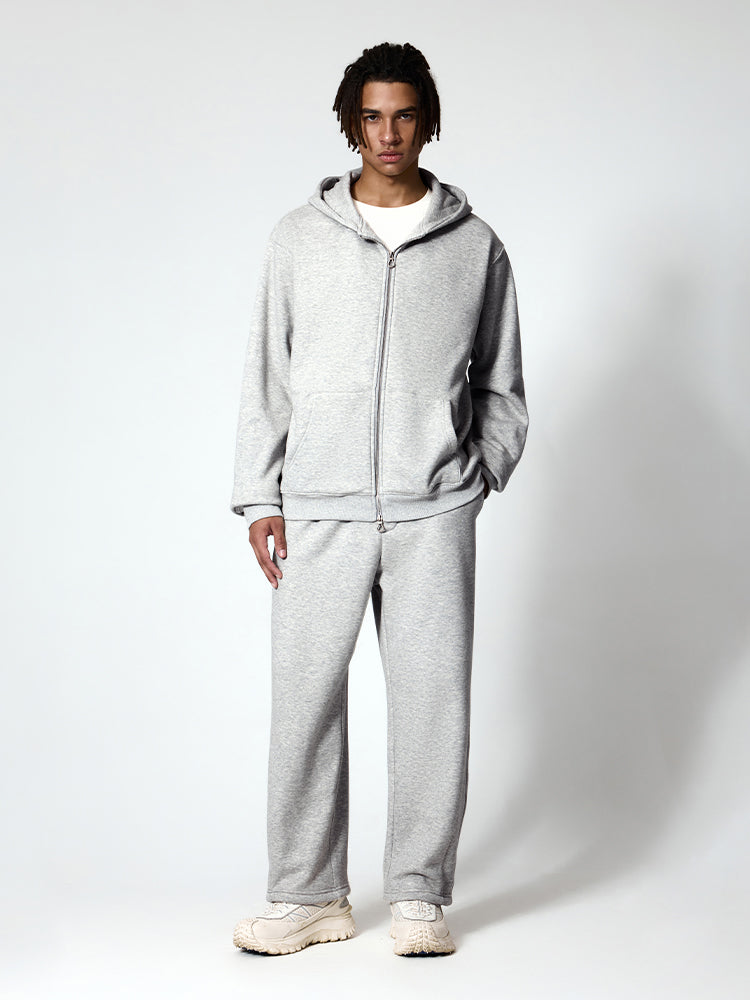 Grey Zip Up Fleece Hoodies