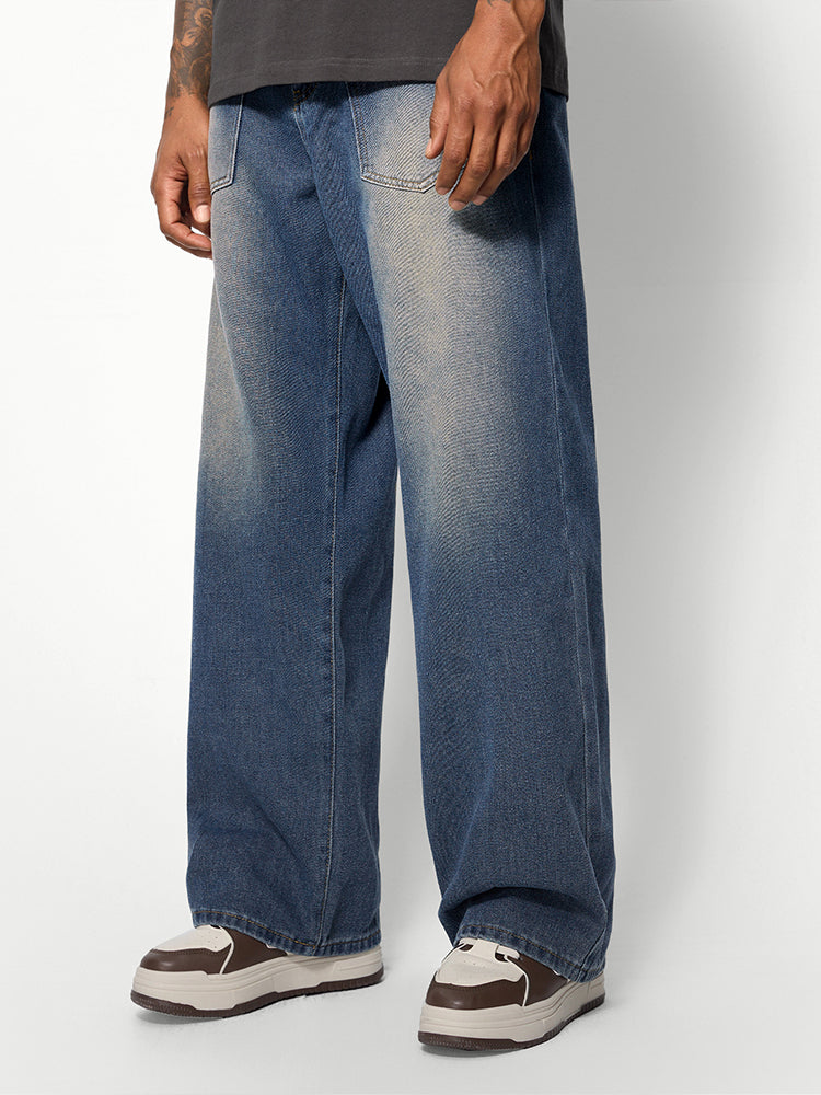 Blue Washed Baggy Jeans