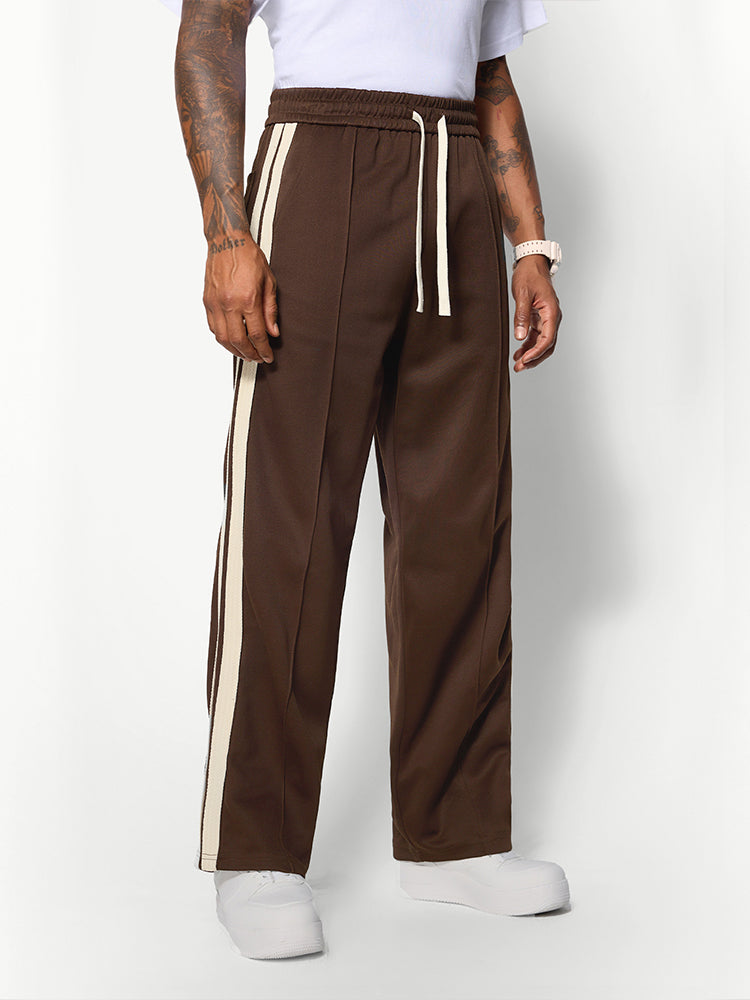 Brown Straight Leg Casual Pants