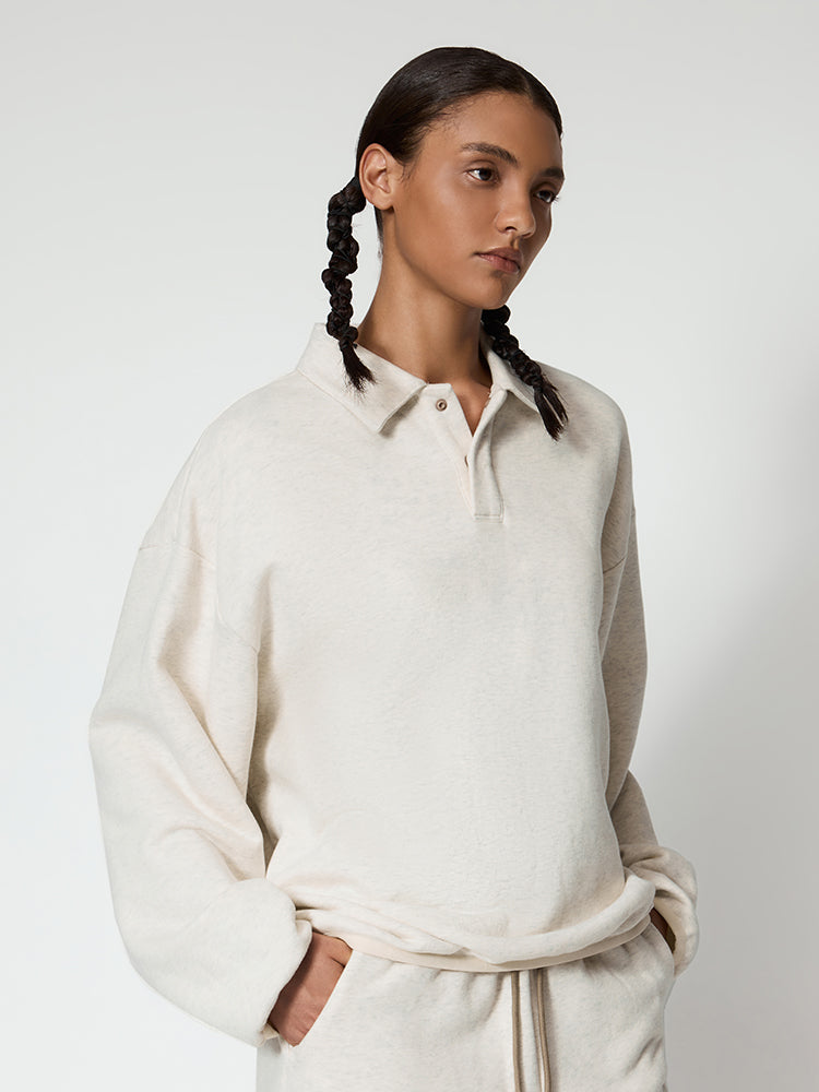 Fleece Oversized Polo sweatshirt