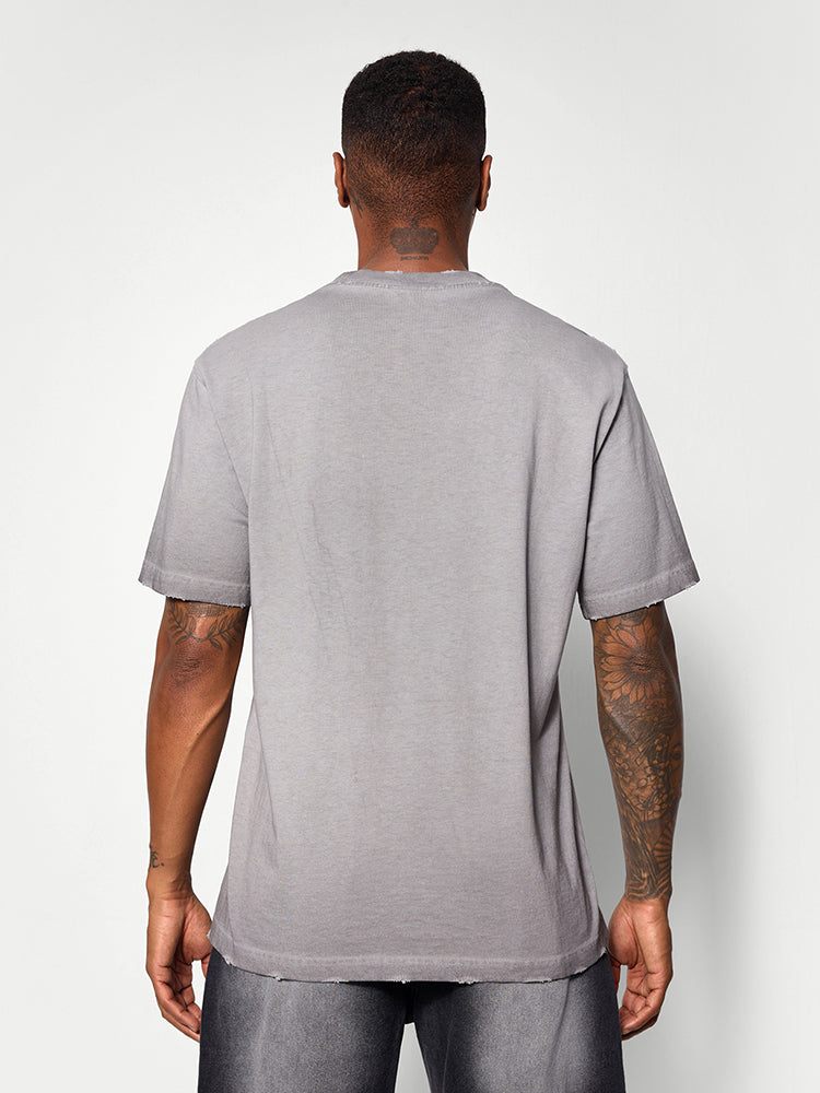 Washed Textured Printed T-shirt