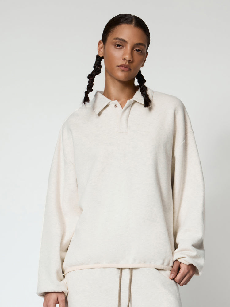 Fleece Oversized Polo sweatshirt