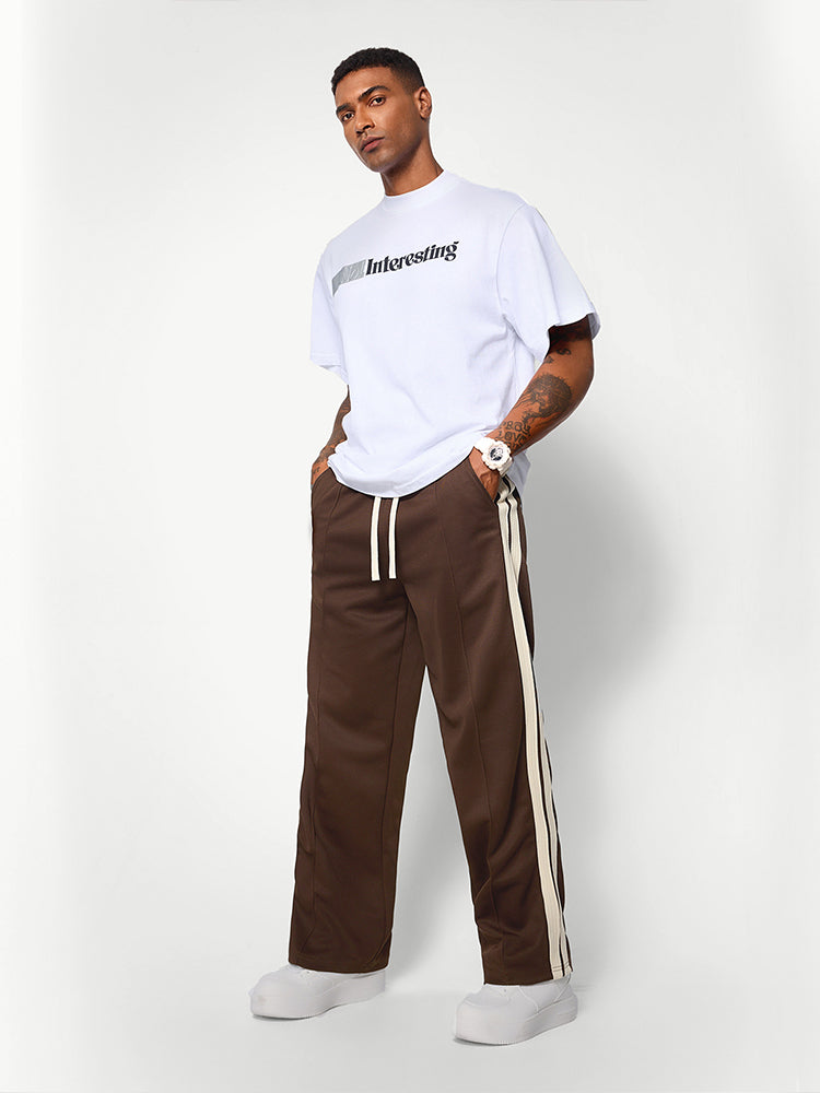 Brown Straight Leg Casual Pants