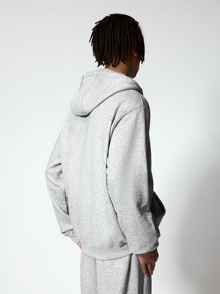 Grey Zip Up Fleece Hoodies