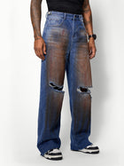 Heavy-duty Distressed Ripped Jeans