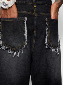 Distressed Fringe Jeans