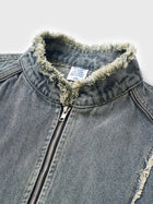 Washed Fringe Denim Jacket